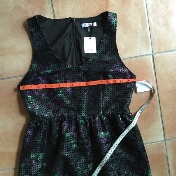 NWT Trina Turk black sequin cocktail dress M - Picture 9 of 13